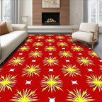 Red Yellow Starburst Medallion Rug