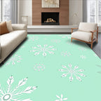 Mint Green Snowflake Scatter Rug