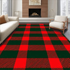 Classic Red Buffalo Check Plaid Rug