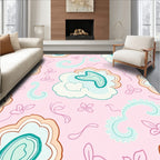 Pink Teal Floral Swirl Scatter Rug