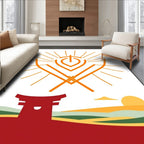 Orange Sun Gate Landscape Rug