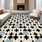 Black Geometric Starlight Cream Rug