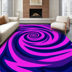 Vibrant Magenta Swirl Spiral Rug