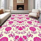 Vibrant Rose Vine Arrangement Rug