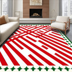 Bold Red Intersecting Lines Rug