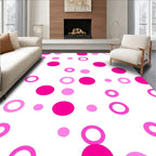 Pink Polka Dot Circles Rug