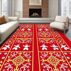 Whimsical Folk Art Children Medallion Rug