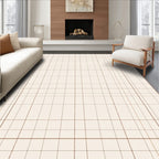 Cream Tan Classic Plaid Rug
