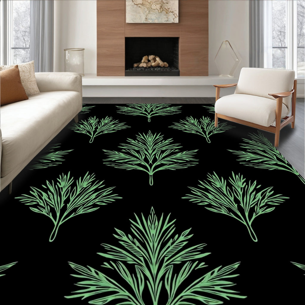 Mint Green Branch Cluster Repeat Rug