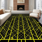 Yellow Geometric Abstract Visual Rug