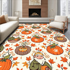 Autumn Gnome and Pumpkin Foliage Rug
