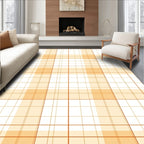 Soft Orange Plaid Grid Rug