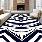 Bold Navy Tribal Stripes Rug