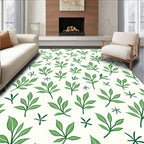 Simple Green Leaf Scatter Rug