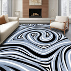 Monochromatic Swirl Fluid Abstract Rug