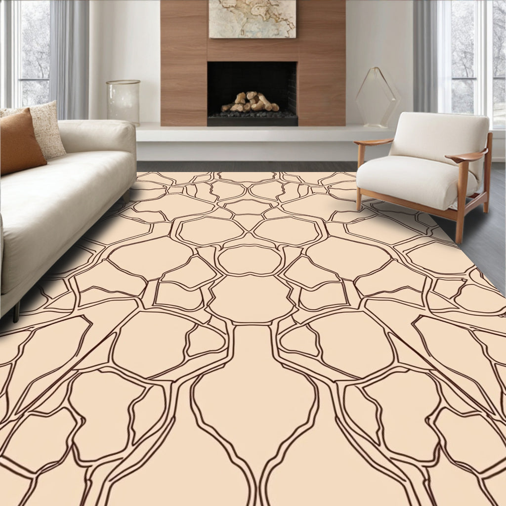 Abstract Stone Fragment Outline Rug