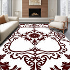 Deep Burgundy Classic Floral Medallion Rug