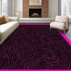 Bold Pink Topographic Swirl Rug