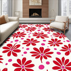Crimson Daisy Dots Rug