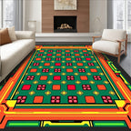 Vibrant Geometric Frame Tropical Garden Rug