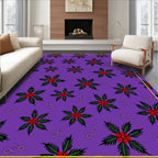 Purple Holly Berry Floral Swirl Rug