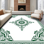 Dark Green Geometric Mandala Ornament Rug
