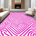 Hot Pink Maze Lines Rug