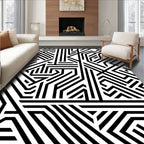 Sharp Labyrinth Line Art Rug