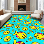 Charming Yellow Fish Aquatic Whimsy Rug