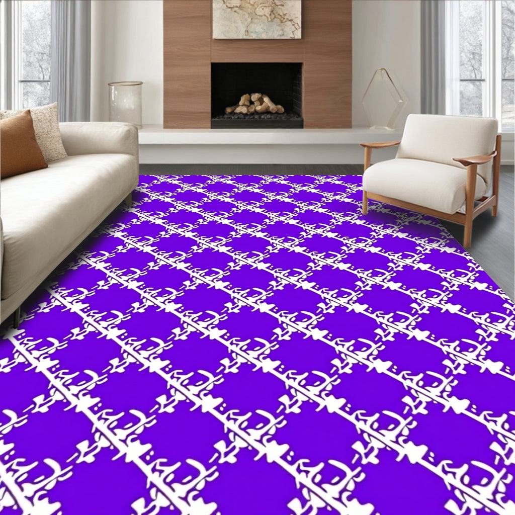 Vivid Purple Interlocking Square Rug