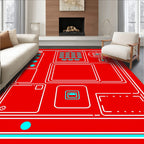 Red Cyan Console Interface Rug