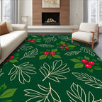 Holiday Holly Berry Leaf Garland Rug