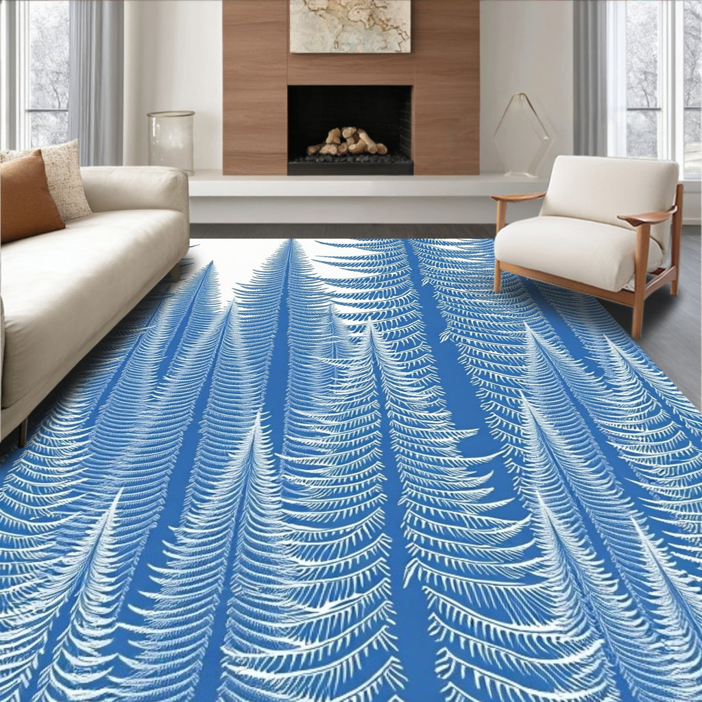 Blue White Forest Canopy Rug