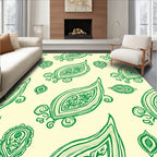 Luminous Green Paisley Medallion Rug