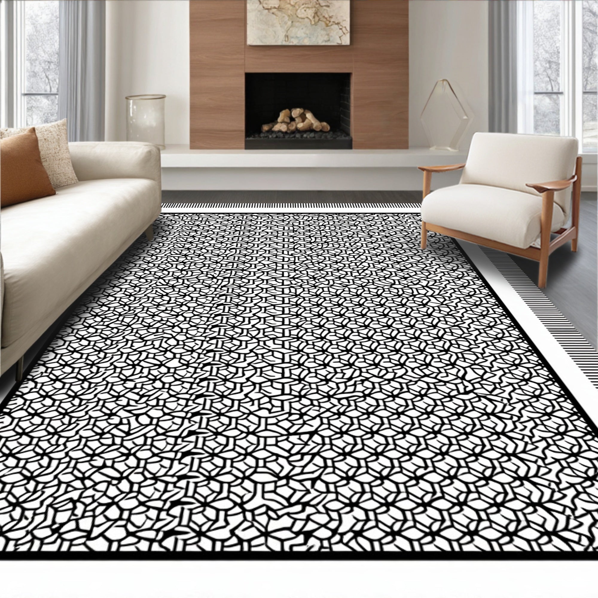 Monochromatic Organic Geometric Lattice Rug