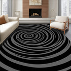 Dark Gray Swirling Vortex Hypnosis Rug