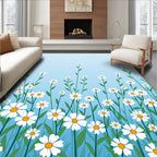 Spring Daisy Field With Blue Sky Rug