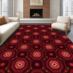 Deep Red Octagonal Medallion Rug
