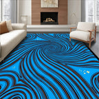 Dynamic Blue Swirl Starry Night Rug