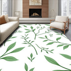 Emerald Green Leafy Vine Art Rug