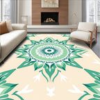 Serene Green Floral Medallion Rug