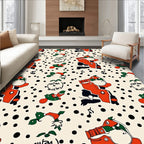 Whimsical Red Duck Polka Dot Rug
