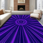 Vibrant Purple Sunburst Geometric Rug