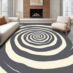 Dark Gray Cream Swirl Rug