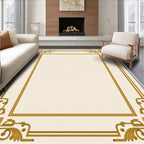 Gold Cream Border Scrollwork Rug