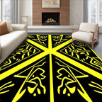 Bold Yellow Geometric Tribal Rug