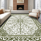 Ornate Green Floral Mandala Rug
