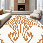 Art Nouveau Copper Scrollwork Square Rug
