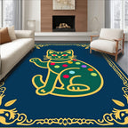 Green Polka Dot Cat Border Rug
