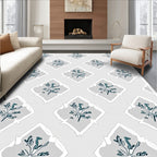 Gray Botanical Diamond Art Rug
